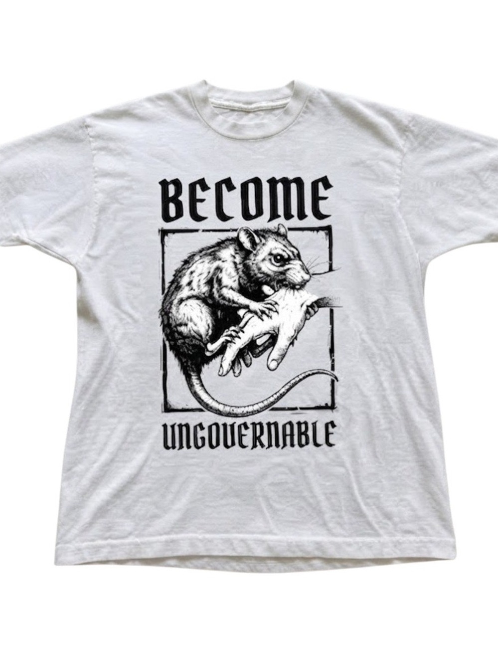 Become Ungovernable Rat Graphic Cotton Gildan T-Shirt